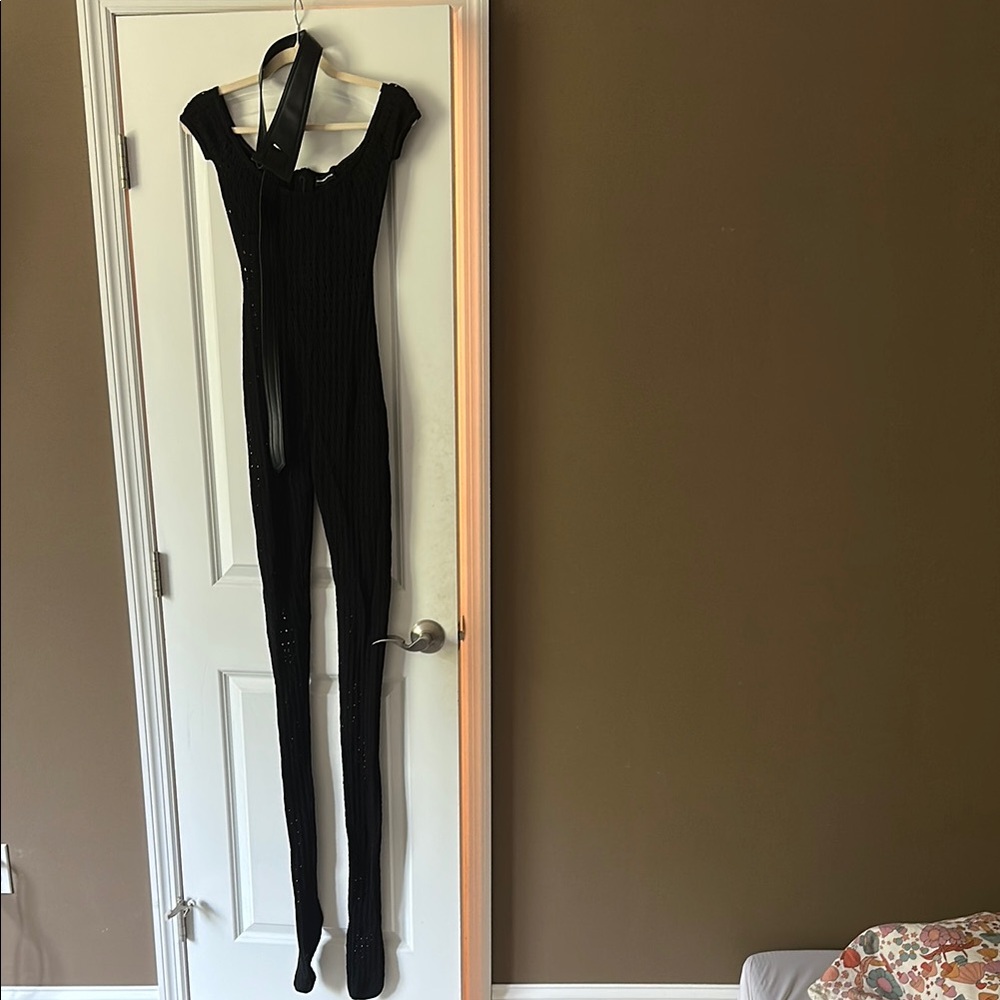 NWOT Maniere De Voir Black Knit Jumpsuit - Picture 5 of 13